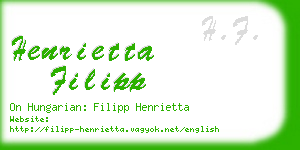 henrietta filipp business card